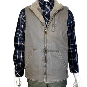 OEM-ropa de trabajo de alta resistencia, tela de lona de pato, <span class=keywords><strong>chaleco</strong></span> de trabajo <span class=keywords><strong>vaquero</strong></span> forrado de Sherpa - Product Image 4