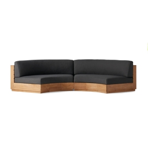 Taman tahan air luar ruangan melengkung anggun Serpentine dua bagian Sofa Modern - Product Image 1