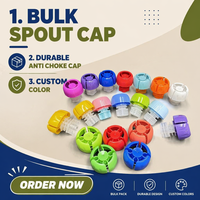 Bouchon anti-étouffement durable et écologique de 8,6 mm pour sachets doypack de sauces et boissons, anti-fuite et réutilisable