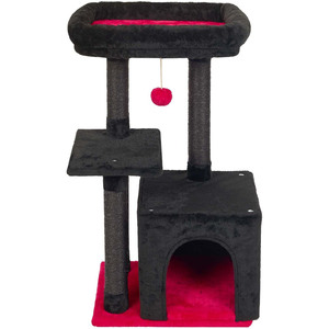 Pohon Kucing Ramah Lingkungan yang Lucu, Kandang Kucing Indoor dari Kayu dengan Tiang Garukan Sisal, 4+ Tingkat, Platform Lompat, Pusat Aktivitas, Rumah Bermain - Product Image 1