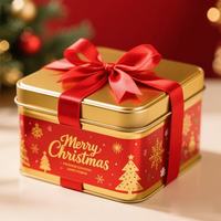 Caja de Metal Navideña de Diseño Nuevo, Latas Metálicas Personalizadas, Caja para Galletas, Embalaje, Caja de Regalo Navideña para Galletas