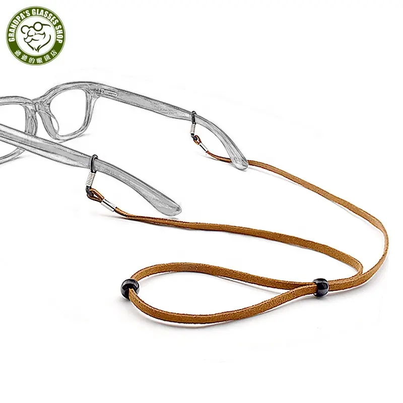 Cordon réglable pour lunettes de soleil, en cuir PU, antidérapant, Slim, de haute qualité pour le Sport, pour hommes et femmes, vente en gros