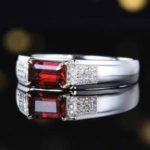1.12CT Natural Unheated Ruby <b>Men</b> <b>Ring</b> 18K Gold Inlaid 30 Diamonds Luxury Fine Gemstone Jewellery - Product Image 3