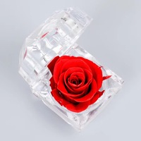 Romantische Verlobung konservierte Rose Ring Box Valentinstag Geschenke konservierte Blumen Ring Box für Muttertag Geschenke