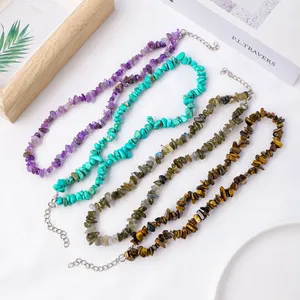 Wholesale Healing Natural Crystal Handmade Amethyst Necklace Ornament Carving Gravel Pendant For Gifts