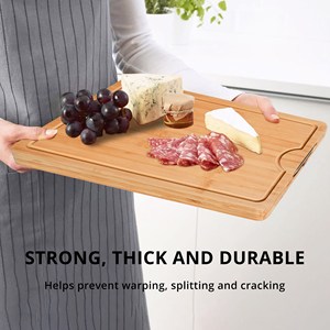 <span class=keywords><strong>Planche</strong></span> <span class=keywords><strong>à</strong></span> <span class=keywords><strong>découper</strong></span> en bois avec poignée rétractable pour <span class=keywords><strong>planche</strong></span> de cuisine réversible Extra Large bloc de boucher - Product Image 4