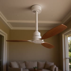 Ventilateur de plafond à profil bas de 52 pouces avec 3 pales en bois et télécommande pour patio et salon - Product Image 2