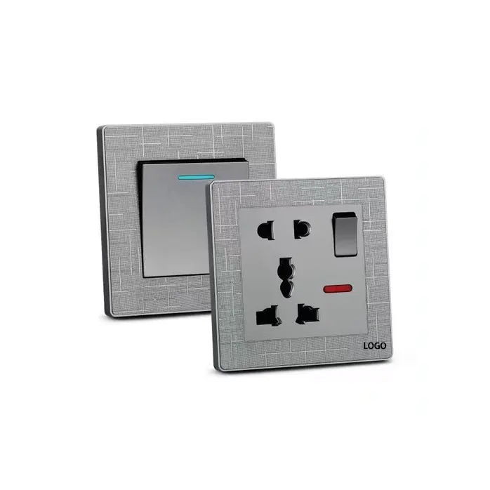 uk 86 146 type 13A 16A Electrical home switches PC striped panel gold grey white black wall switch uk socket with good copper