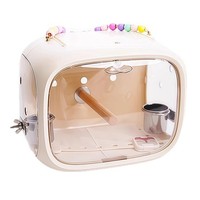 Cage de transport portable en acrylique pour perroquets avec mangeoire et perchoir, sac de transport respirant pour l'extérieur pour perruches et agapornis