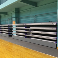 Banc long en aluminium pour salle de sport intérieure, siège de stade, tribune de basket, gradins rétractables télescopiques