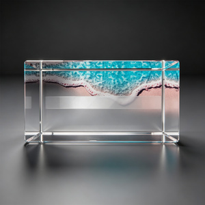 Neelpure 188495 Bloque <span class=keywords><strong>de</strong></span> <span class=keywords><strong>Cristal</strong></span> Cuadrado con Grabado <span class=keywords><strong>de</strong></span> Ondas y Diseño <span class=keywords><strong>de</strong></span> <span class=keywords><strong>Playa</strong></span> para DIY - Product Image 6