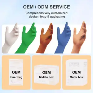 Hospital Disposable Medical Latex Exam Single-use Surgical Gloves Powdered