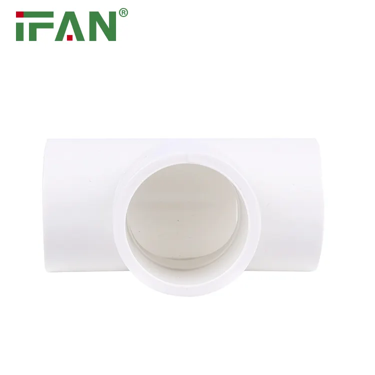 IFAN resmi plastik UPVC PVC boru tertibatı OEM Tee uydurma PVC sıhhi tesisat armatürleri PVC su temini için