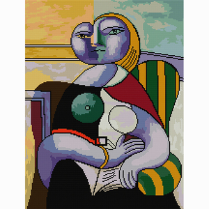 NKF DIY Aida Kit de broderie en tissu pour la décoration intérieure <span class=keywords><strong>Picasso</strong></span> Gamme complète de peintures imprimées Kit de point de croix - Product Image 1