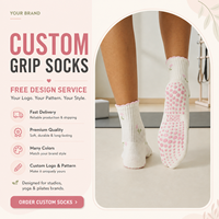 Chaussettes de yoga et de pilates pour femmes, design personnalisé, antidérapantes, respirantes, tricotées, écologiques, séchage rapide, motif floral, personnalisables