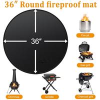 Tapis de barbecue de 36 pouces avec motif de flamme, plusieurs tailles, tapis de sol ignifugé résistant à la chaleur, tapis anti-éclaboussures pour barbecue, protection de la terrasse