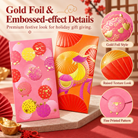 Enveloppes rouges personnalisées du zodiaque Chinois (An de la Vache et de la Chèvre), Angpao mignons du Nouvel An Chinois, enveloppes porte-bonheur Lai See, feuille d'or, vente en gros