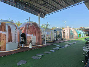 フルハウス特価セール ポリカーボネート製イグルー型ジオデシックレストラン 屋外グランピング用透明ドーム - Product Image 6