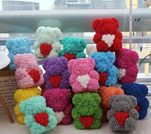 Osos de Rosas de 25 cm con Luz y Corazón, Regalo para el Día de la Madre, Osos de Rosas de Espuma - Product Image 4