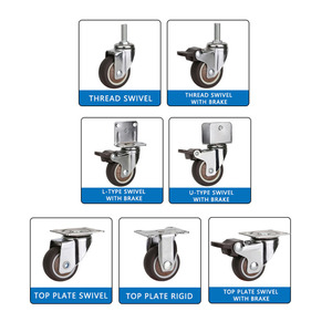 Rodízios de Mobiliário Silenciosos de Alta Qualidade com Rolamento de Esferas Giratório para Cargas Leves, TPR, 1, 1.25, 1.5, 2, 2.5, 3 e 4 polegadas - Product Image 6
