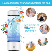 Bouteille ioniseur d'eau hydrogénée portable de 420 ml alimentée par batterie, eau hydrogénée riche en hydrogène pour les voyages en famille et l'utilisation en extérieur
