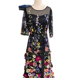 ชุดราตรีลายดอกไม้สไตล์เรโทร เอวสูง ไซส์ XS S M L XL XXL XXXL ภาพสีจริง ถ่ายจากคนแบบ - Product Image 1