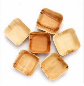 Tazón Cuadrado de Hoja de Areca de 4 Pulgadas, Natural, Desechable, Ecológico, Compostable, para Servir Alimentos, Proveedor al por Mayor - Product Image 1