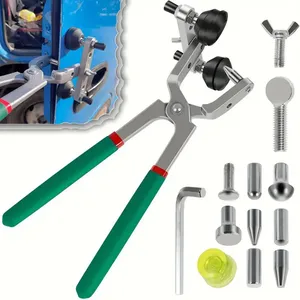 Kit de herramientas de aluminio para reparación de bordes de coche sin pintura, alicates de crimpado para abolladuras, kit de clips para capó y puerta, alicates de recorte de bordes, herramientas de calibre para orificios planos - Product Image 2