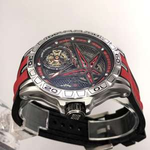 Montre mécanique automatique de luxe multifonctionnelle pour homme avec logo personnalisé, bracelet en silicone et cuir - Product Image 6