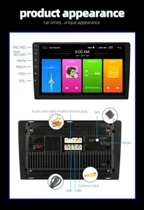 عالمي مشغل سيارة أندرويد 9 بوصة 2.5D شاشة تعمل باللمس بالسعة أندرويد شاشة راديو سيارة 2 Din spio ستيريو