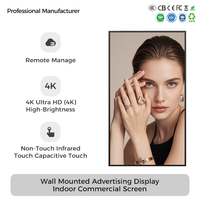 Affichage numérique pour vitrine de magasin, écran LCD publicitaire mural intérieur