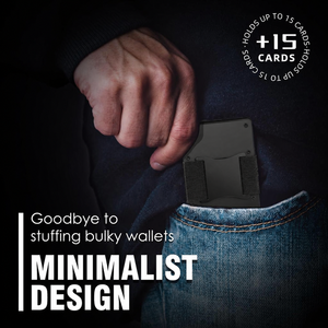 ที่ใส่บัตรบางเฉียบ กระเป๋าสตางค์อะลูมิเนียมแบบมินิมอล พร้อมสายรัดเงินสด ป้องกัน RFID  โลโก้สั่งทำได้ - Product Image 6