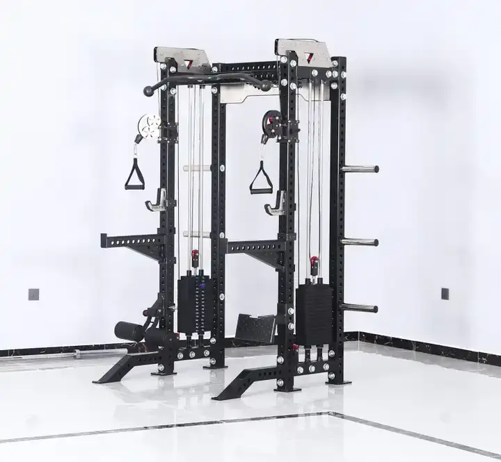 Gimnasio Venta caliente equipo de gimnasio Cable Crossover Trainer Power Rack 3D Multi funcional Compact Smith Machine
