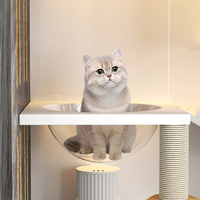 Villa Kucing Mewah Bertingkat Gaya Barat, Rumah Hewan Peliharaan Luas dengan Ventilasi Baik, Furnitur Kucing Indoor Bergaya
