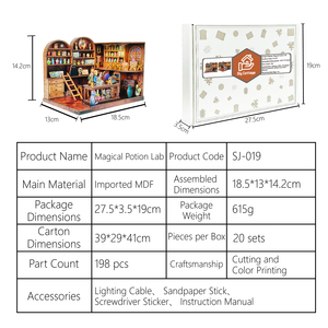 Puzzle 3D en bois en gros Magic Shop, kit de maison de poupée miniature écologique à monter soi-même, modèle d'<span class=keywords><strong>architecture</strong></span> Book Nook pour cadeau artisanal - Product Image 4