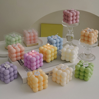 Bougie à bulles parfumée en cire de soja, aromathérapie, cube 3D, faite à la main, décoration esthétique pour la maison, cadeaux de mariage, cadeaux de fête, accessoires photo, colorée