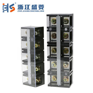 TC-605 CZLS Endüstriyel Yüksek Akım Pirinç Kontak Bariyer <span class=keywords><strong>Terminal</strong></span> Konnektör Bloğu 60A 5P 600V Çift Sıralı Vidalı Sabitleme 11-20 AWG - Product Image 2