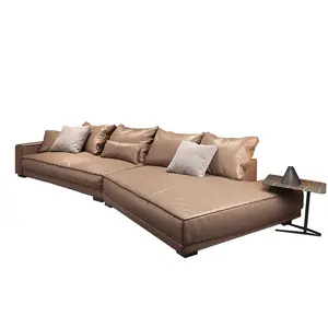 Fornitore della cina divano da soggiorno in tessuto sezionale in pelle stile semplice italiano moderno di alta qualità SF007