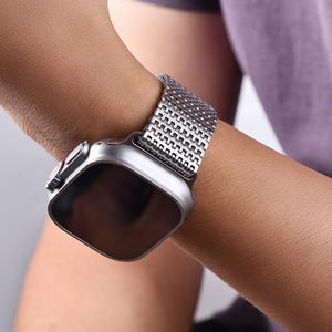 Bracelet de montre en acier inoxydable vintage JAETIUM, motif mosaïque unique, bracelet de remplacement en acier inoxydable pour Apple Watch - Product Image 5