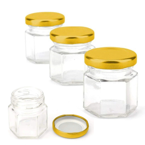 Tarro De Miel 45Ml Mini Lục Giác Mật Ong Jar Với Vàng Nắp Cho Quà Tặng Ủng Hộ Đám Cưới Mật Ong Mứt Caramel - Product Image 1