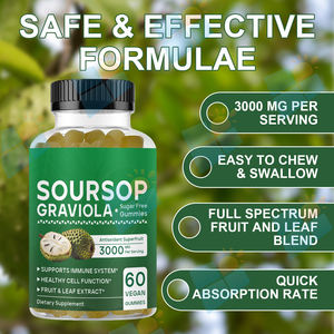 SUNI OEM/ODM Marque Privée Gummies Naturels de Corossol (Graviola) pour Hommes <span class=keywords><strong>et</strong></span> Femmes, Soutien Immunitaire, Vente en Gros, Complément Alimentaire Superaliment - Product Image 3