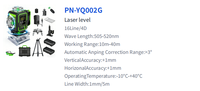 Niveau laser vert 4D 520 nm, 16 lignes, 360 degrés, auto-nivelant, avec batterie 18650, pour usage domestique et construction