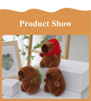 53 Designs Porte-clés en peluche Capybara Toast, jouet en peluche mignon avec sac à dos tortue