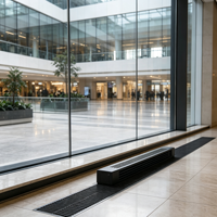 Convecteur de chauffage et de refroidissement à convection naturelle pour mur rideau, certifié CE, encastré au sol