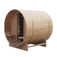 Sauna de Barril de Madera de Cedro Roja Tradicional Británica para Exteriores, con Estufa, para 4 a 6 Personas, en Oferta