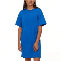 Robe T-shirt longue décontractée en coton de haute qualité à manches courtes, style coréen, coupe ample, pour femme