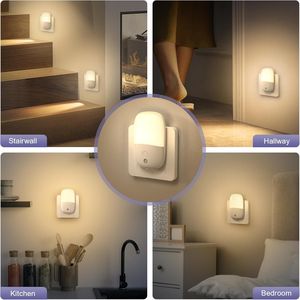 Ajuste de brillo inalámbrico <span class=keywords><strong>Sensor</strong></span> de luz regulable Luz de noche Led Niños Dormitorio Baño Pasillo Escaleras Us/EU Lámpara de pared - Product Image 5