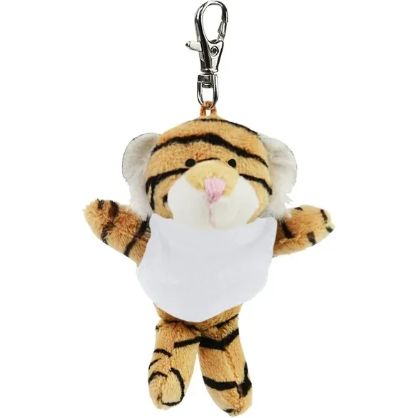 Portachiavi in peluche di piccole dimensioni prezzo di fabbrica società mascotte Designer Service personalizzato tigre peluche portachiavi