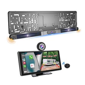 4k 10.36 "không dây androidauto điều hướng di động màn hình Dashcam với cảm biến Camera chiếu hậu năng lượng mặt trời cho RV, Trailer, xe tải - Product Image 1