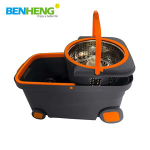 Serpillère rotative en microfibre de haute qualité à 360 degrés, manche en acier avec <span class=keywords><strong>seau</strong></span> et roues, serpillère rotative sans mains pour le nettoyage des sols, articles ménagers - Product Image 3